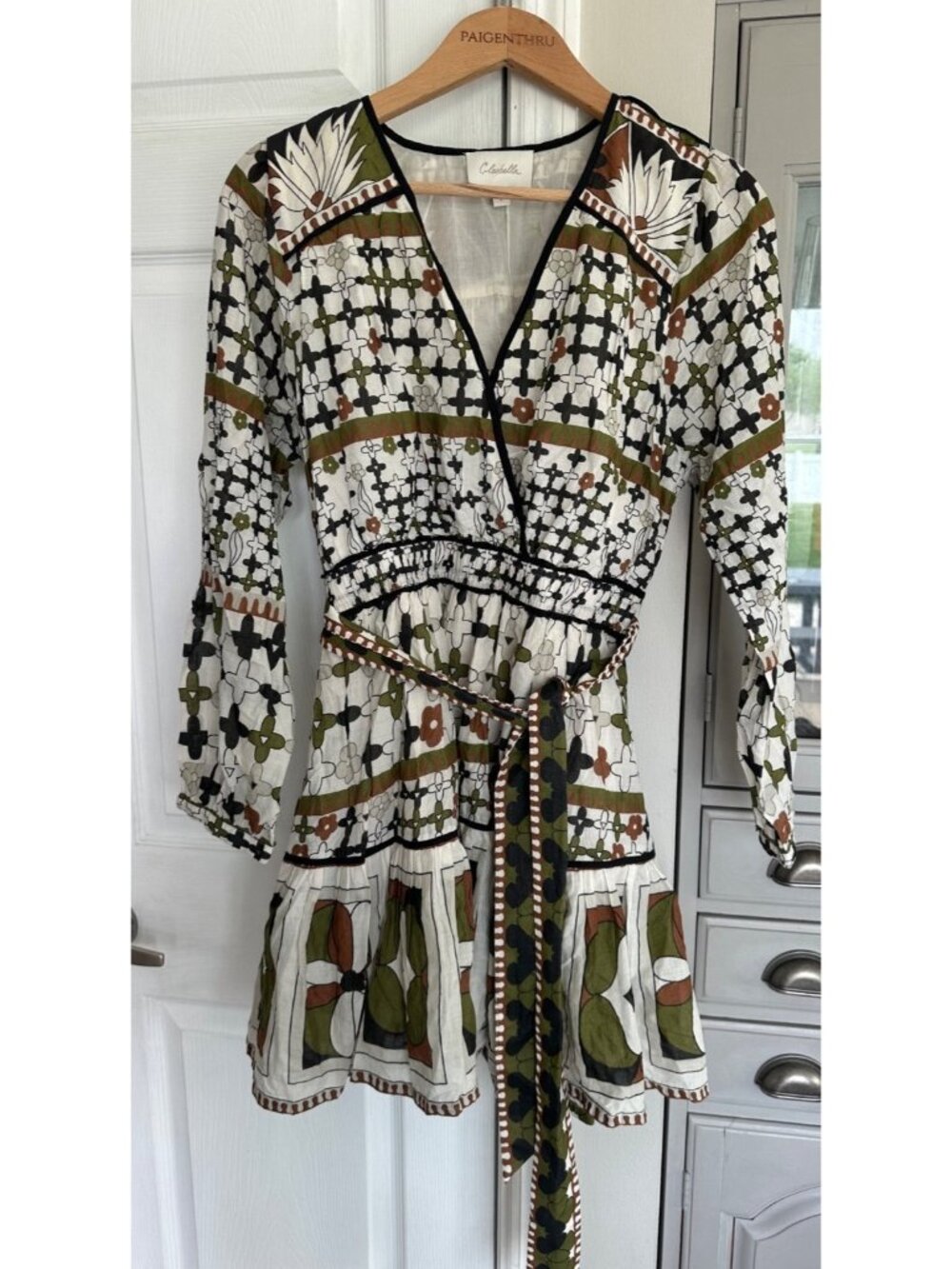 Cleobella Large Emory Front Tie Mini Dress Boho Resortwear Peasant - Picture 2 of 10